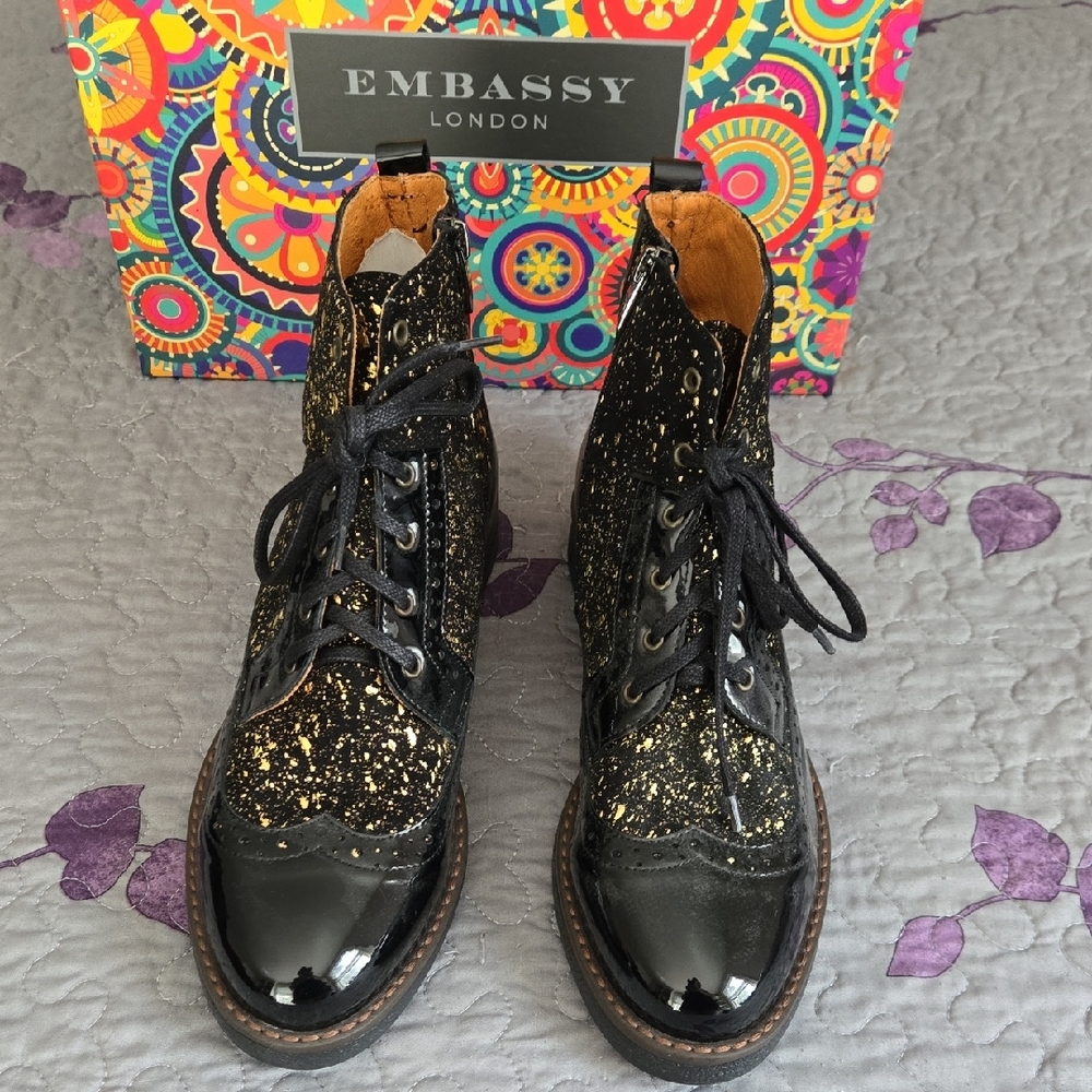 Black and Gold Women's Boots